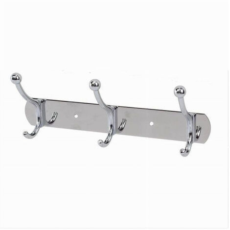 Trade Shop - Appendino Appendi Abiti Multiuso Con 3 Ganci Finitura Cromo Lucido 24,5 Cm 52670 -
