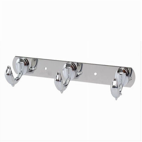 Trade Shop - Appendino Con 3 Ganci A Delfino Parete Multiuso Acciaio Viti 24.5 Cm 52179 -