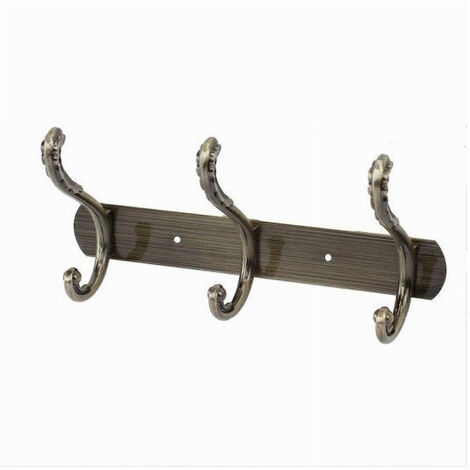 Trade Shop - Appendino Con 3 Ganci A Farfalla Parete Multiuso Viti 25x5.5cm 52184 Appendiabiti -