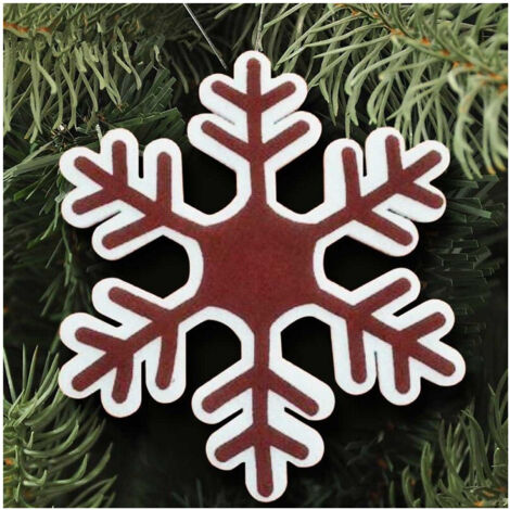 TRADE SHOP - Appendino Fiocco Di Neve Natale Ovatta E Juta 44 Cm Decorazioni Natale -