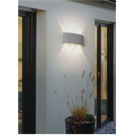 Trade Shop - APPLIQUE 16W UP&DOWN WANDLEUCHTE GRAU OUTDOOR IP65 LICHT 4000K 3000K 6500K ES68 -