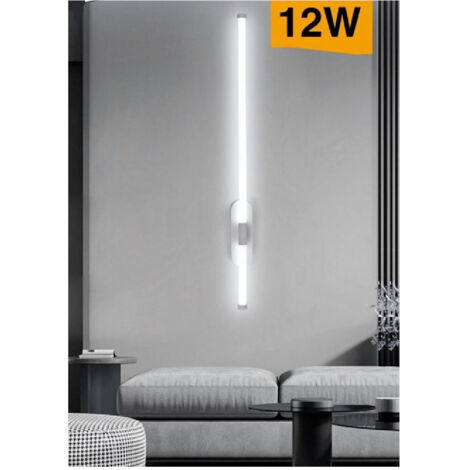 Trade Shop - Applique A Led 12 Watt Tubo Lungo Bianco Moderno Luce Fredda Calda Naturale E80 -