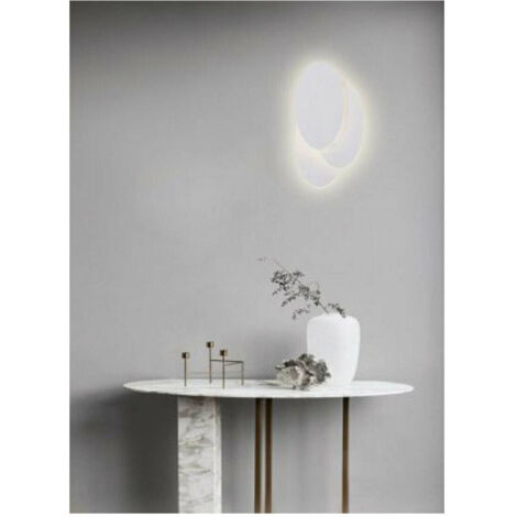 TRADE SHOP - Applique A Led 3 Ovale Lumetto Comodino Abat Jour 12w Luce 6500k 3000k 4000k E33 - -Bianco Naturale      -