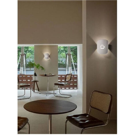 TRADE SHOP - Applique A Parete Con Raffigurazione Tazza Del Caffè Lampada Attacco G9 Ip20 Aq45 - Bianco