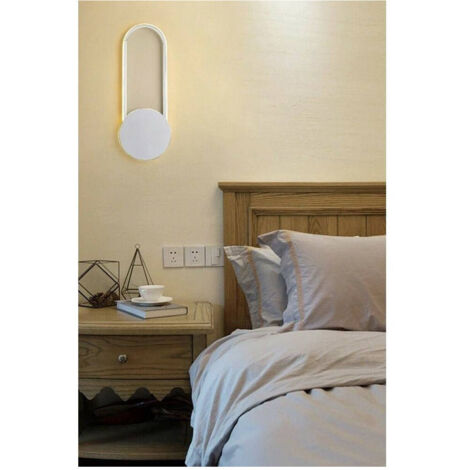 TRADE SHOP - Applique A Parete Moderno Interni A Led 14watt Luce Fredda 6500k Calda 3000k E23 - -Bianco Caldo      -