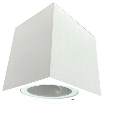 Trade Shop - Applique A Parete Quadrato Lampada Muro Moderna Esterno Attacco Gu10 Ip65 Es54 -      Blanco