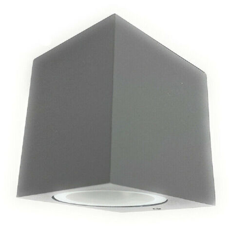 TRADE SHOP - Applique A Parete Quadrato Lampada Muro Moderna Esterno Attacco Gu10 Ip65 Es54 - Grigio