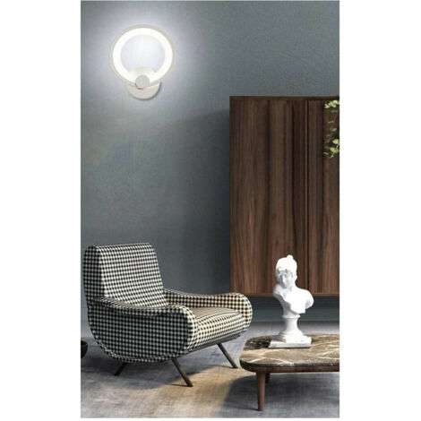 Trade Shop - Applique Cerchio 10 Watt Parete Abat Jour Luce Fredda Calda Naturale 6551 E27 -