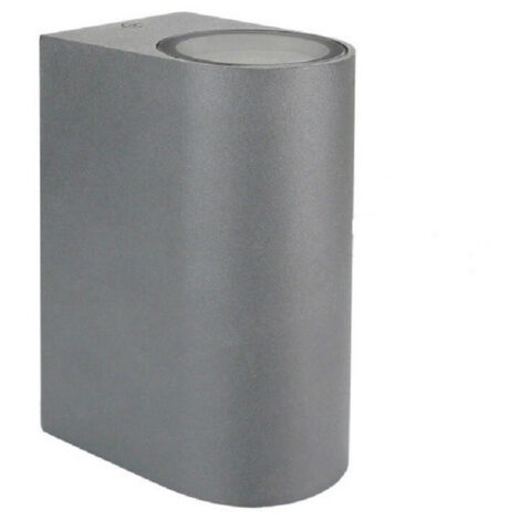 TRADE SHOP - Applique Da Esterno Cilindro Up&down Lampada Da Parete Giardino 2xgu10 Ip65 Es14 - Grigio