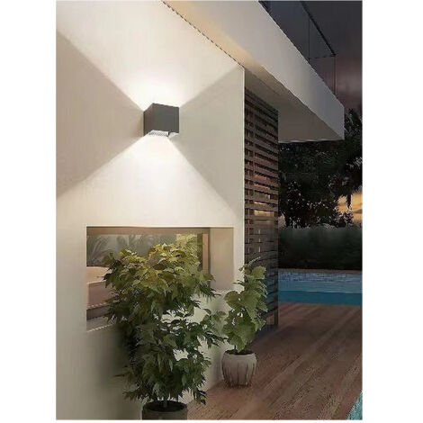 Trade Shop - Applique Da Parete 22watt Grigio Per Esterno Doppia Emissione Luminosa Ip65 Es66 -