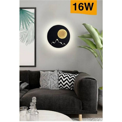 Trade Shop - Applique Da Parete Led 16w Moderno Retroilluminato Tondo 3 Tonalità Luce E48-n3c -