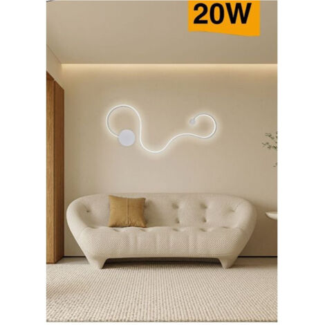 TRADE SHOP - Applique Da Parete Led 20watt Ondulato Moderno Lampada 3 Modalità Di Luce E12-3c -