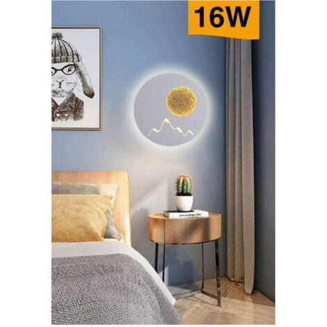 TRADE SHOP - Applique Da Parete Led Moderna Retroilluminato Tondo 16w 3 Tonalità Luce E48-b3c -