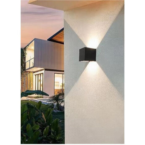 Trade Shop - Applique Da Parete Nero 22 Watt Per Esterno Doppia Emissione Luminosa Ip65 Es66 -