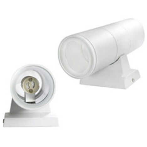 TRADE SHOP - Applique Doppia Emissione A Parete Giardino Esterno Ip55 Portalampada Gu10 Es01 - Bianco