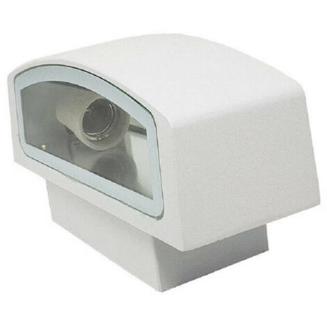 Trade Shop - Applique Esterno 2 Vie E27 Max 60 Lampada Faretto Da Parete Luce Plafoniera 910 -      Blanco