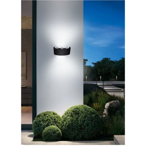 Trade Shop - Applique Esterno Led 16 W Crown Ip65 Up & Down Nero Luce Calda Fredda Natural -