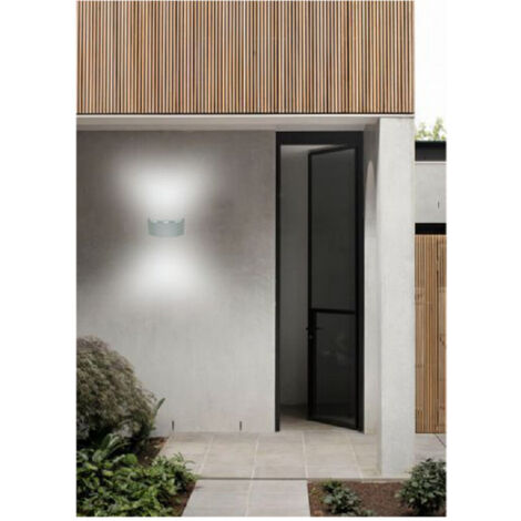 TRADE SHOP - Applique Esterno Led 16w Crown Ip65 Up & Down Grigio Luce Calda Fredda Natural - -Bianco Freddo      -