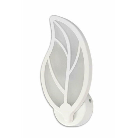 Trade Shop - Applique Foglia A Parete 7 Watt Lampada Abat Jour Luce Fredda Calda Naturale E32 -
