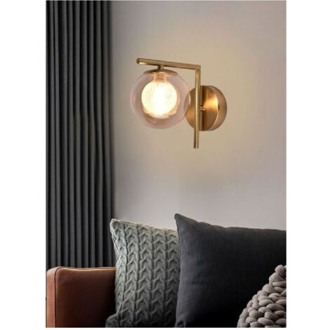 TRADE SHOP - Applique G9 Lampada Da Parete Design Retrò In Metallo Vetro Rotondo Bronzo E79 -