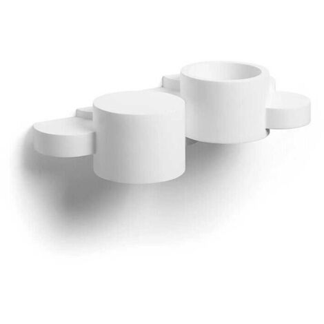 TRADE SHOP - Applique In Gesso Parete Bianco Moderna Luce Up&down G9 Cilindri Sfalsati Gs-e77 -