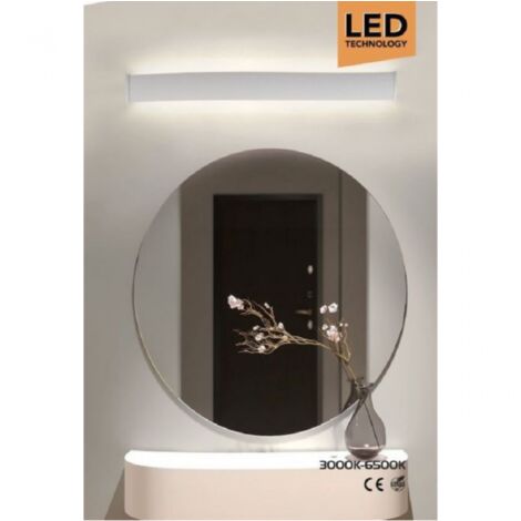 Trade Shop - Applique Lampada Da Specchio Lineare Luce Up&down 3000k-6500k 18 Watt 51 Cm F11