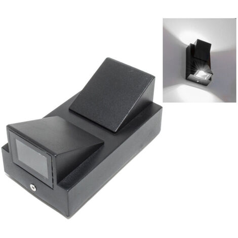TRADE SHOP - Applique Lampada Faretto Per Uso Esterno A Led Luce 6500k 10w Nero Luce A 2 Vie -