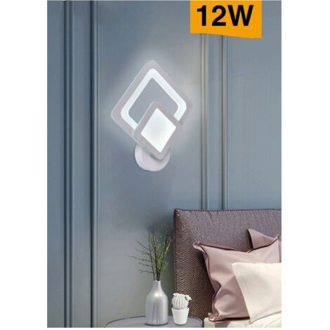 Trade Shop - Applique Led A Rombo 12 W Parete Lumetto Abat Jour Luce 6500k 3000k 4000k E82-b -