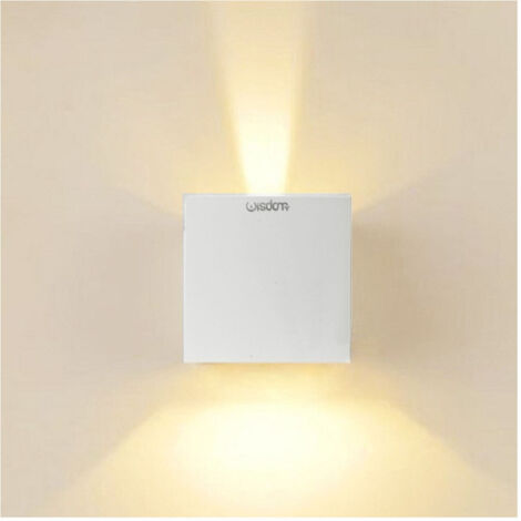 Trade Shop - APPLIQUE LED CUBO LAMPADA ZU PARETE WISDOM 6W 810LM REGULABLE LUCE UPDOWN IP65 -