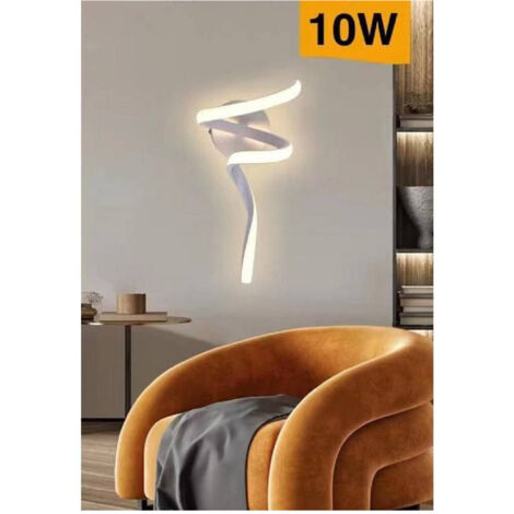 TRADE SHOP - Applique Led Curvo 10 W Lampada Da Parete Stilizzata 3 Colorazioni Luce Aq19-3c -
