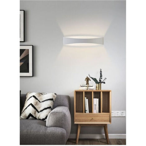 TRADE SHOP - Applique Led Da Muro 12w Up & Down In Alluminio Bianco 3 Temperature Luce E59-b3c -