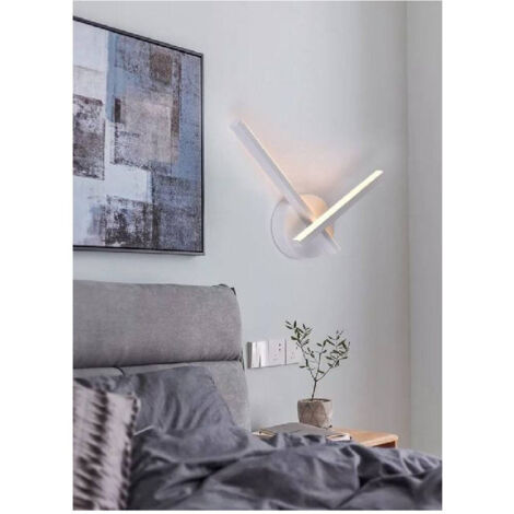 TRADE SHOP - Applique Led Parete 6 W 2 Bracci Incrociati Moderno Luce 3000k 4000k 6500k E67-b - -Bianco Caldo -