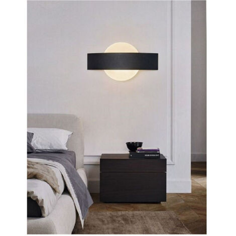 Trade Shop - Applique Led Parete Moderna Nera 8 W Doppia Emissione Luce 6500k 3000k 4000k E17 -