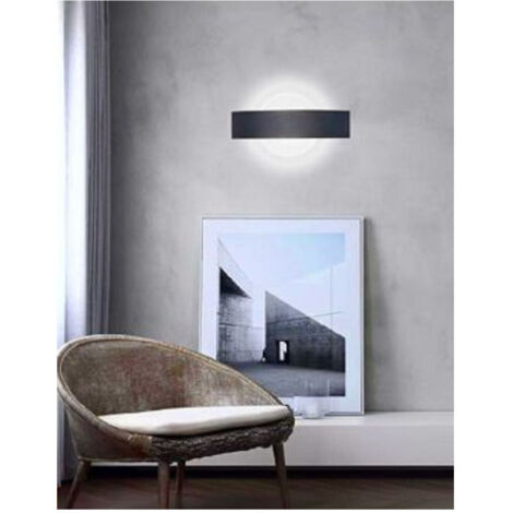 TRADE SHOP - Applique Led Parete Moderna Nera 8 W Doppia Emissione Luce 6500k 3000k 4000k E17 - -Bianco Freddo      -
