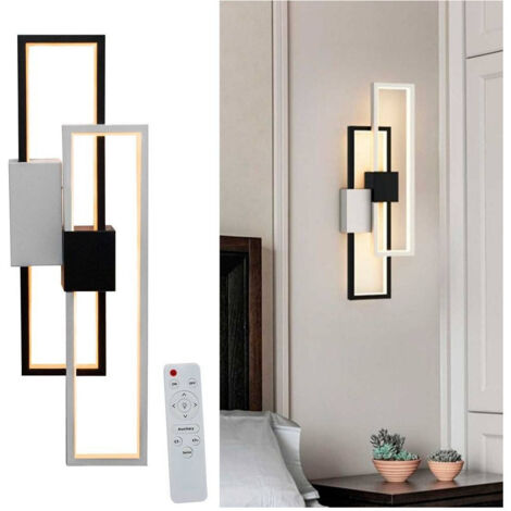 TRADE SHOP - Applique Led Rettangolare 2x23w Cct 3000k A 6500k Parete Dimmerabile Telecomando -