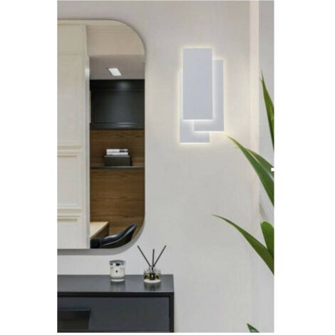 TRADE SHOP - Applique Led Rettangolo Comodino Abat Jour 12 W Luce Fredda Calda Naturale E41 - -Bianco Naturale      -