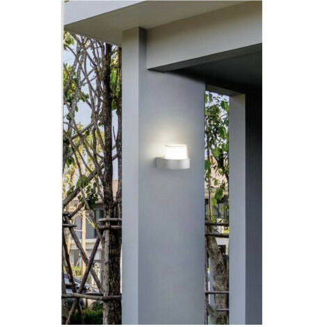 TRADE SHOP - Applique Moderna A Led Grigio Esterno Da Parete 7 W Luce 6500k 3000k 4000k Es57 - -Bianco Naturale      -