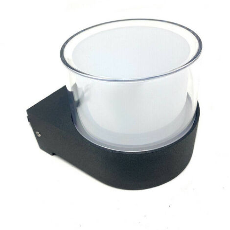 TRADE SHOP - Applique Moderna A Led Per Esterno Da Parete Nero 7w Luce 6500k 3000k 4000k Es57 - -Bianco Caldo      -