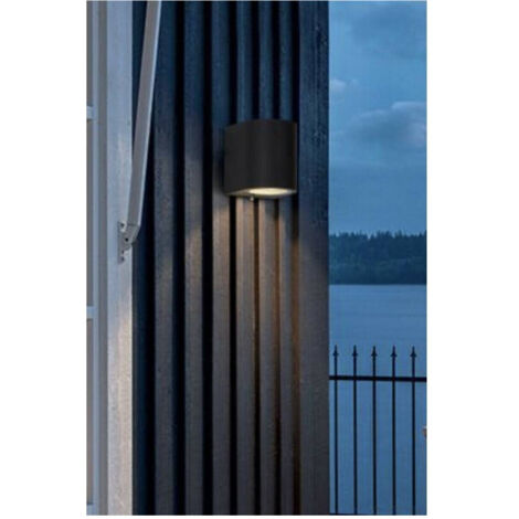 Trade Shop - Applique Moderno A Parete Per Esterno Lampada Giardino Faretto Gu10 Ip65 Es53 -      Negro