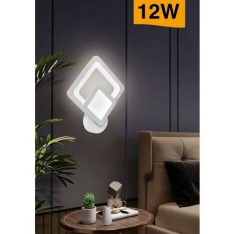 Lampada parete muro applique bianco moderno LED 10W luce stilizzata  comodino soggiorno salotto 230V LUCE 3000K