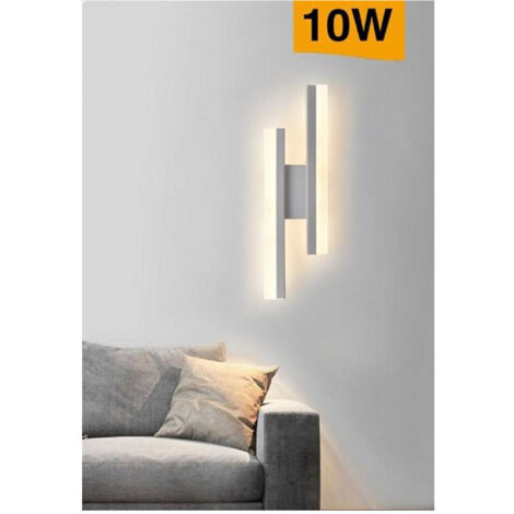 Trade Shop - Applique Parete Moderno 10w Lumetto Abat Jour Bianca Luce 6500k 4000k 3000k E87b -