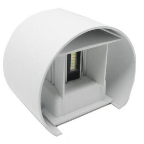 TRADE SHOP - Applique Parete Muro 28 Led 12 Watt Ip55 Luce Fredda Calda Up & Down Es44 Bianco - -Bianco Freddo      -