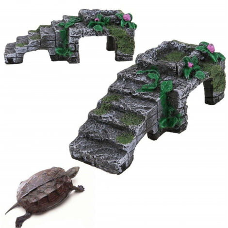 Trade Shop - AQUARIUM DEKORATION SCHUPPEN 14.5X6.5X5CM FISCH SCHILDKRÖTEN FELSEN ORNAMENT -