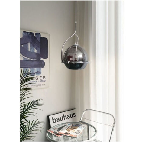 Trade Shop - Araña De Cristal Globo Colgante E27 Led Lámpara Suspensión Ajustable -      Plata