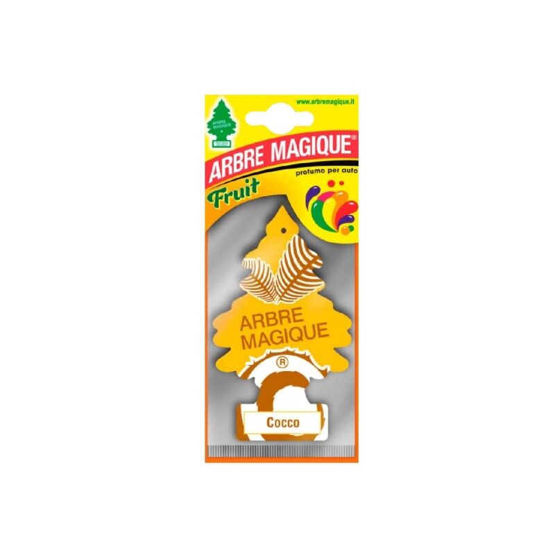 Image of Trade Shop - Arbre Magique Mono Deodorante Profumatore Per Auto Profumazione Fragranza Cocco