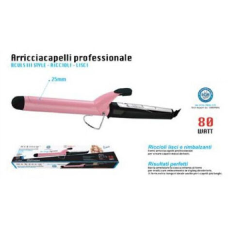 TRADE SHOP - Arricciacapelli Professionale Piastra Ferro Per Capelli Riccioli 80watt Pi-ca018 -