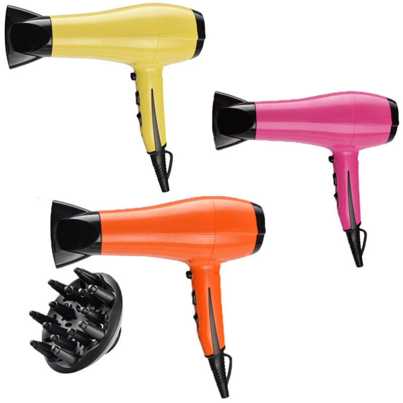 Trade Shop Traesio Mehrfarbig Trade Shop - Asciugacapelli 2200 Watt Con Diffusore Capelli Phon Pulsante Getto Aria Fredda Occhiello