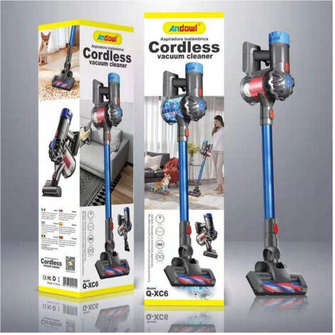 Trade Shop - Aspirapolvere Briciole Scopa Elettrica 2in1 Senza Fili Q-xc6 Tecnologia Ciclonica -