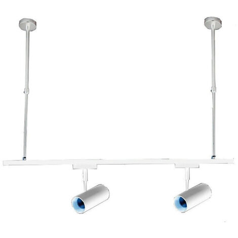 Trade Shop - Asta Regolabile Per Faretti A Binario Elettrico Staffa A Soffitto 1 Mt T-100cm -      Blanco