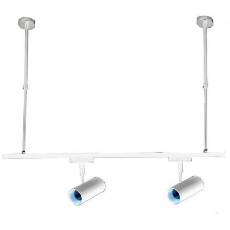 TRADE SHOP - Asta Regolabile Per Faretti A Binario Elettrico Staffa Illuminazione 20cm T-20cm - Bianco